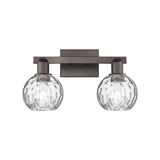 Innovations Athens 17in 2-Light Bath Vanity Light | Industrial Oil Rubbed Bronze and Clear Water Glass | Bathroom Vanity | 17 x | Model 716-2W-OB-G1215-6