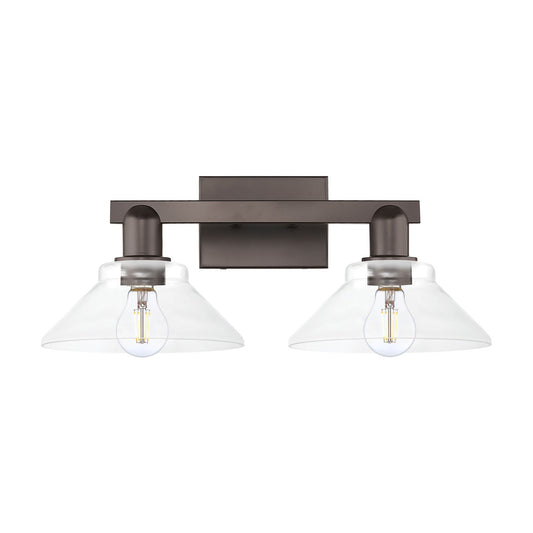 Innovations Orwell 19in 2-Light Bath Vanity Light | Industrial Oil Rubbed Bronze Steel and Clear Glass | Bathroom Vanity | 19.38 x | Model 716-2W-OB-G132