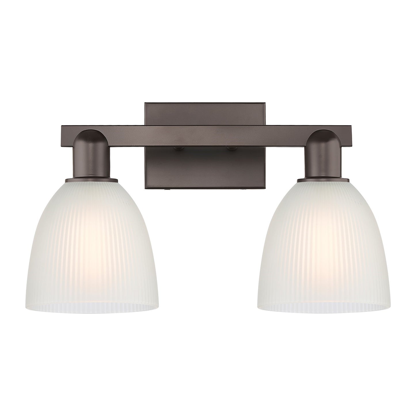 Innovations Castile 17in 2-Light Bath Vanity Light | Industrial Oil Rubbed Bronze Steel and White Glass | Bathroom Vanity | 17 x | Model 716-2W-OB-G381