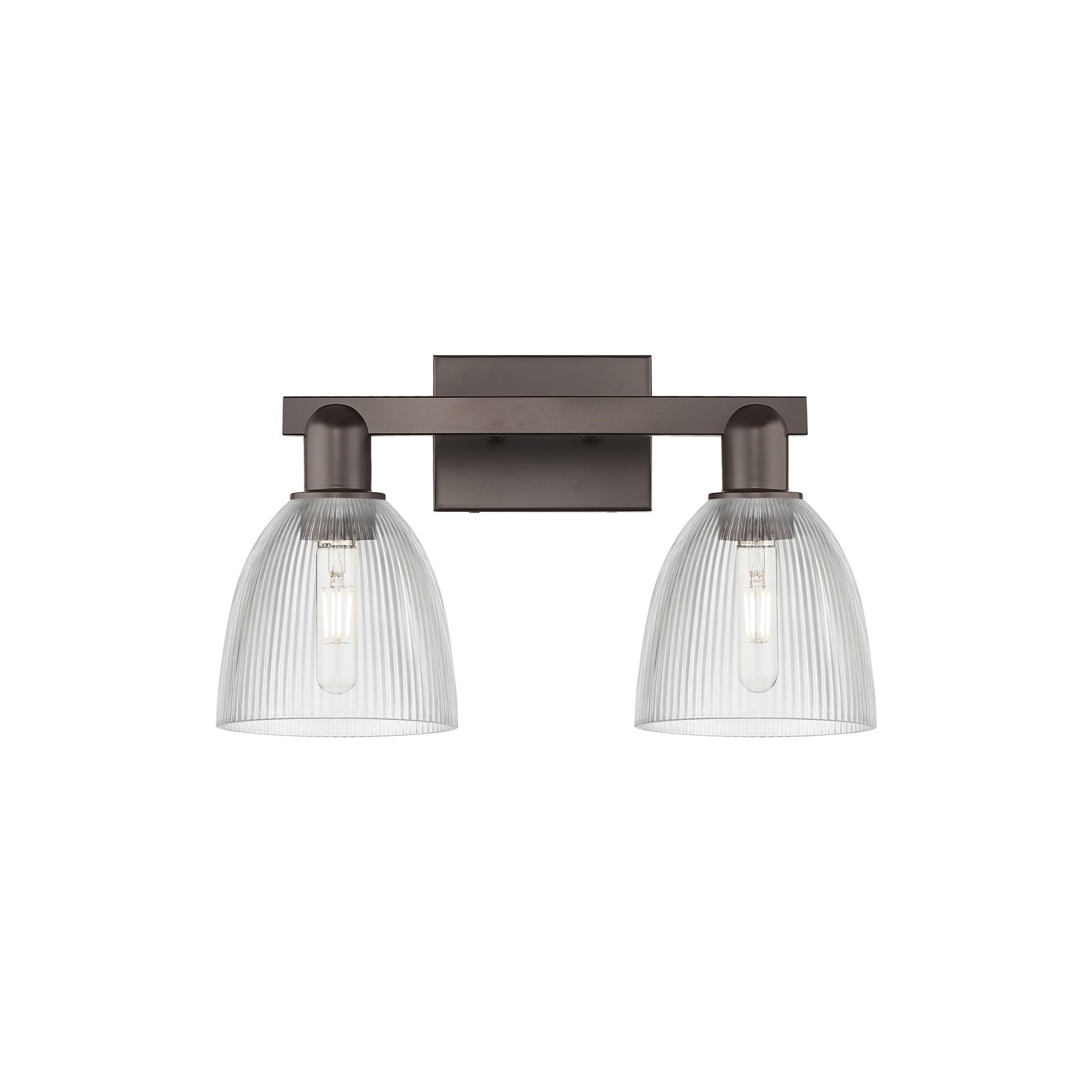 Innovations Castile 17in 2-Light Bath Vanity Light | Industrial Oil Rubbed Bronze Steel and Clear Glass | Bathroom Vanity | 17 x | Model 716-2W-OB-G382