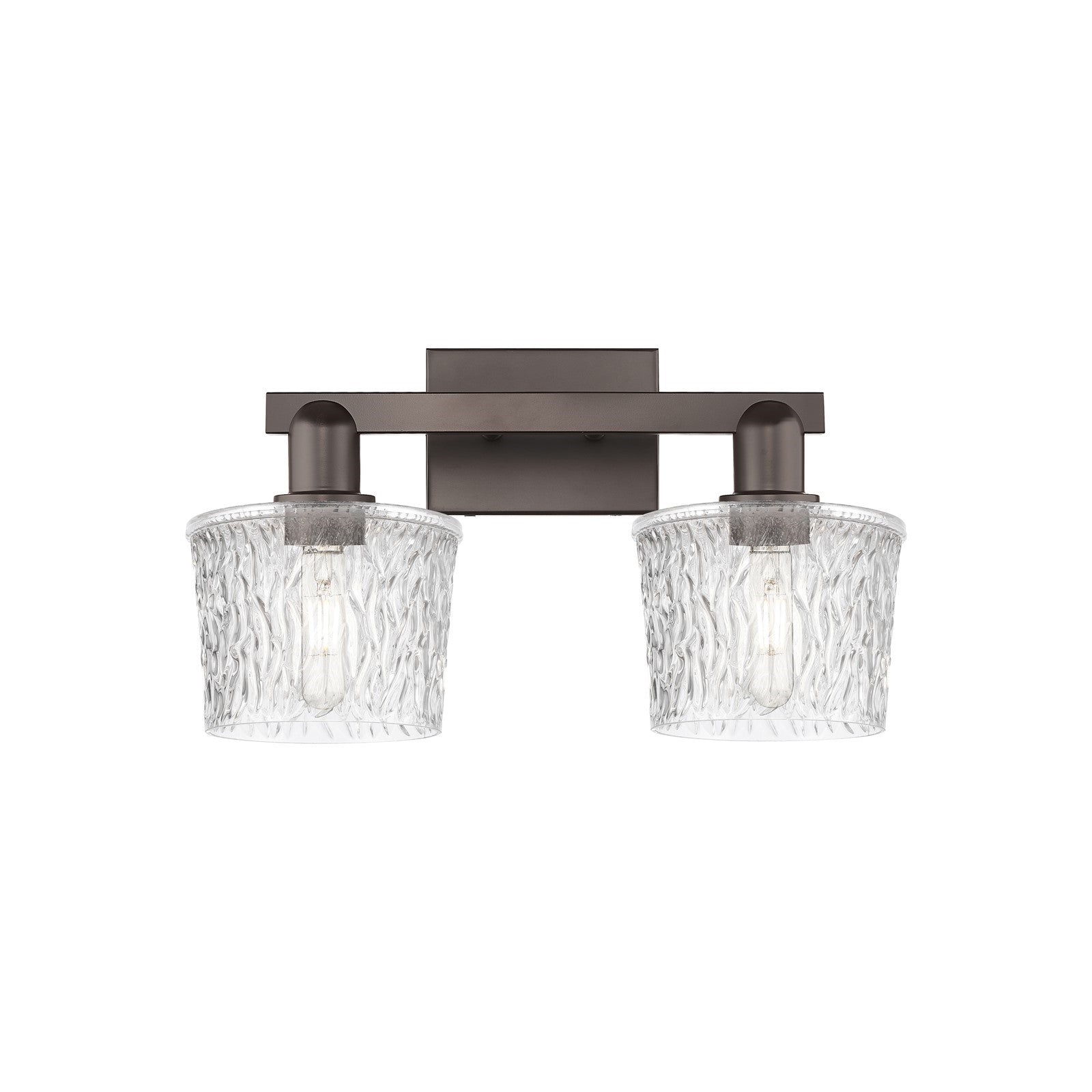Innovations Niagara 18in 2-Light Bath Vanity Light | Industrial Oil Rubbed Bronze Steel and Clear Glass | Bathroom Vanity | 17.5 x | Model 716-2W-OB-G402