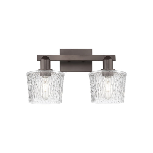 Innovations Niagara 18in 2-Light Bath Vanity Light | Industrial Oil Rubbed Bronze Steel and Clear Glass | Bathroom Vanity | 17.5 x | Model 716-2W-OB-G402