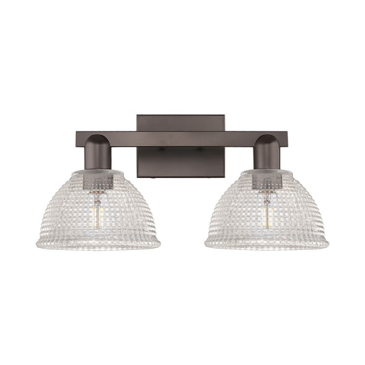 Innovations Arietta 19in 2-Light Bath Vanity Light | Industrial Oil Rubbed Bronze Steel and Clear Glass | Bathroom Vanity | 19 x | Model 716-2W-OB-G422