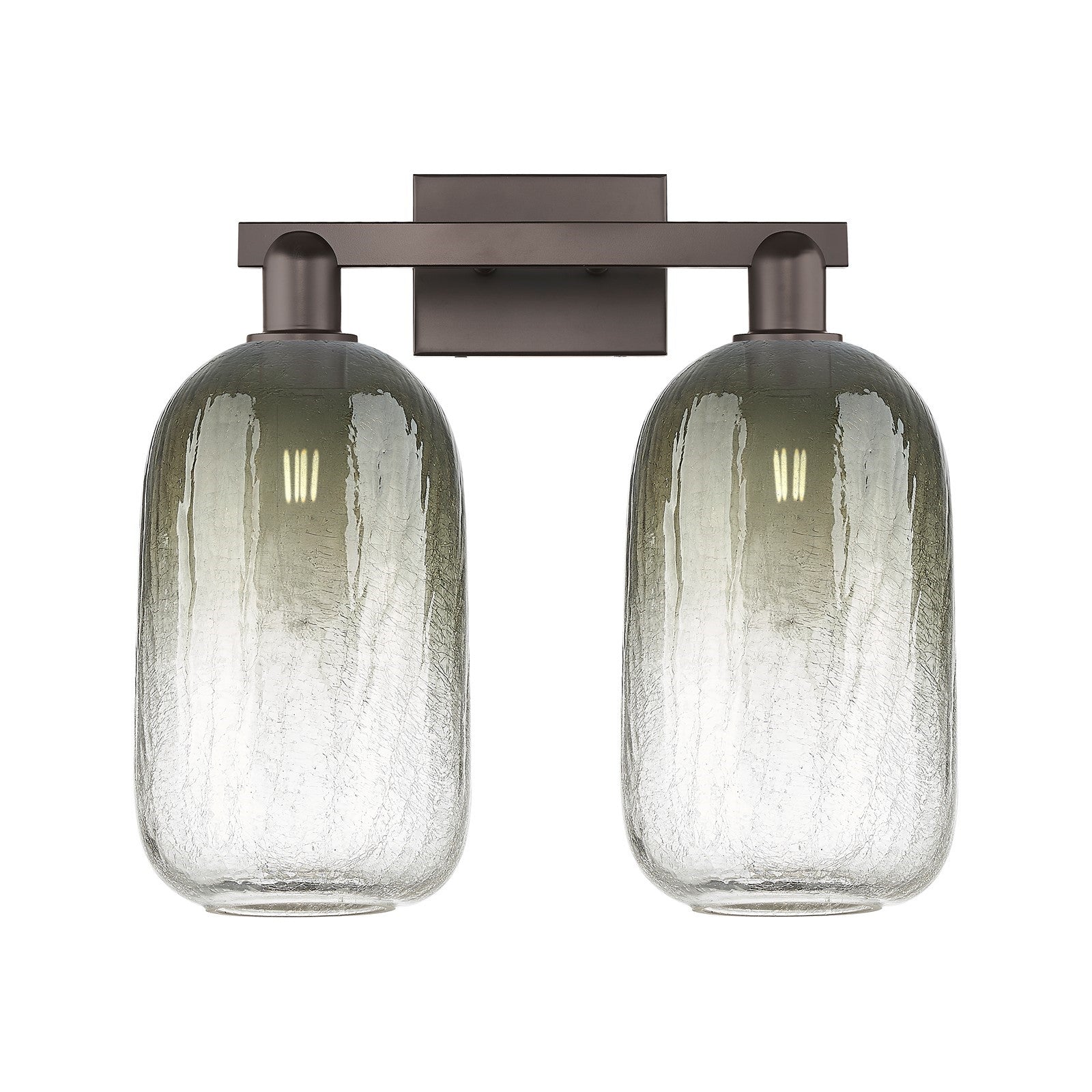 Innovations Brookhaven Cloche 18in 2-Light Bath Vanity | Industrial Oil Rubbed Bronze Steel and Slate Glass | Bathroom & Powder | Model 716-2W-OB-G482-7SL
