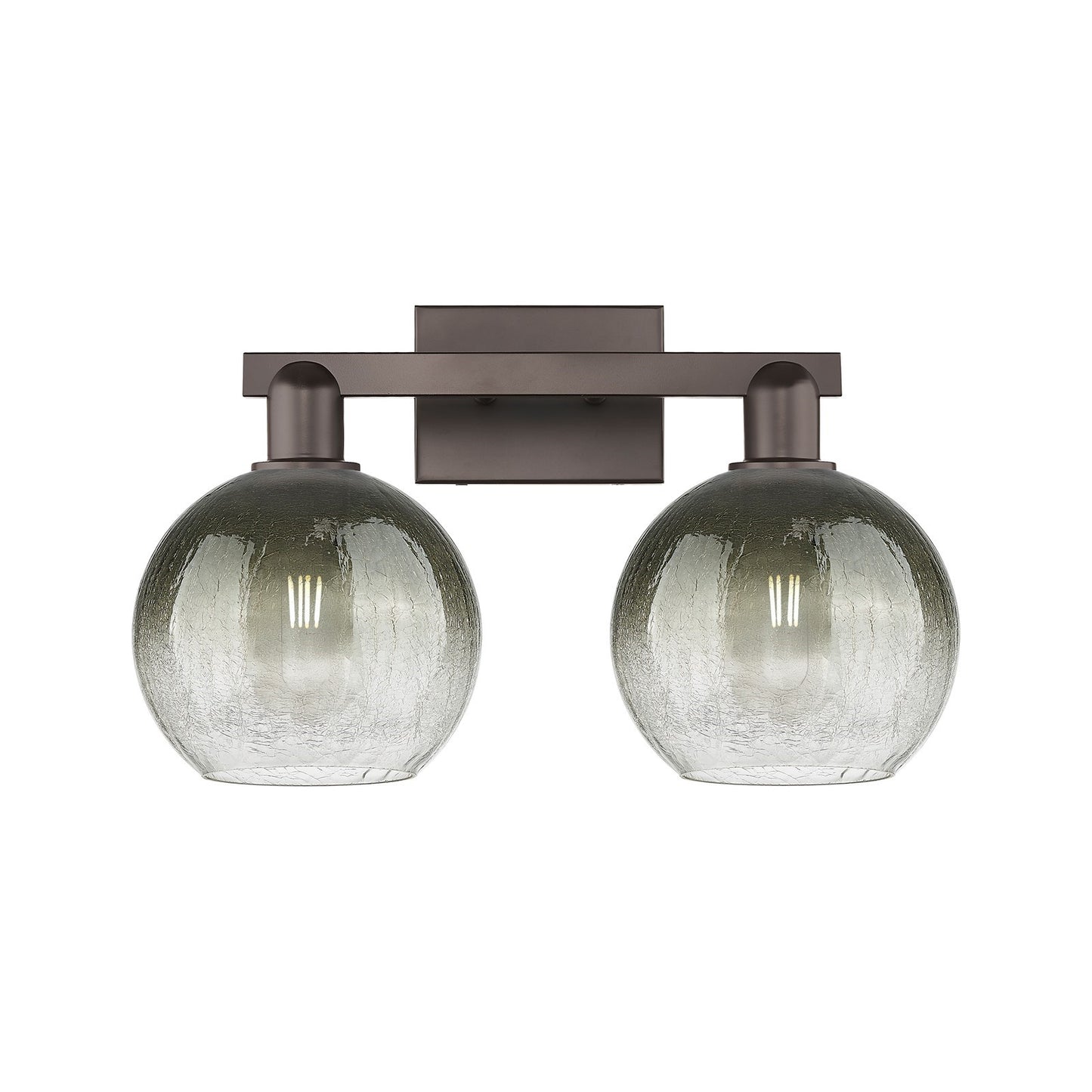 Innovations Brookhaven Globe 18.88in 2-Light Vanity Light | Industrial Oil Rubbed Bronze Steel and Slate Glass | Bathroom | Model 716-2W-OB-G483-8SL