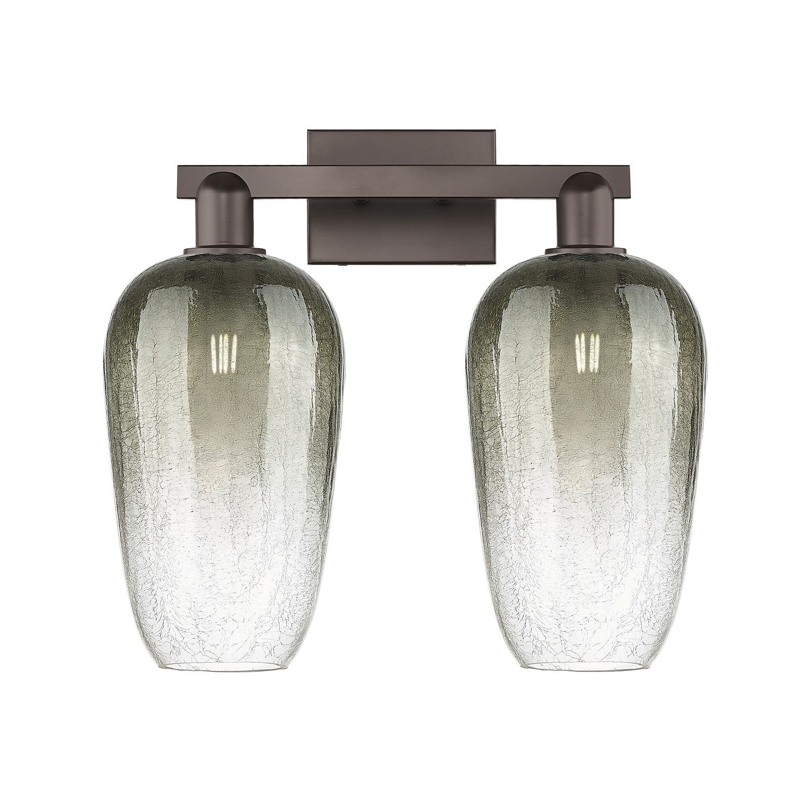 Innovations Brookhaven Flute 18in 2-Light Bath Vanity | Industrial Oil Rubbed Bronze Steel and Slate Glass | Bathroom Vanity | Model 716-2W-OB-G484-7SL