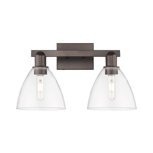 Innovations Bristol 19in 2-Light Bath Vanity | Industrial Oil Rubbed Bronze Steel and Clear Glass | Bathroom Vanity | 18.5 x | Model 716-2W-OB-GBD-752