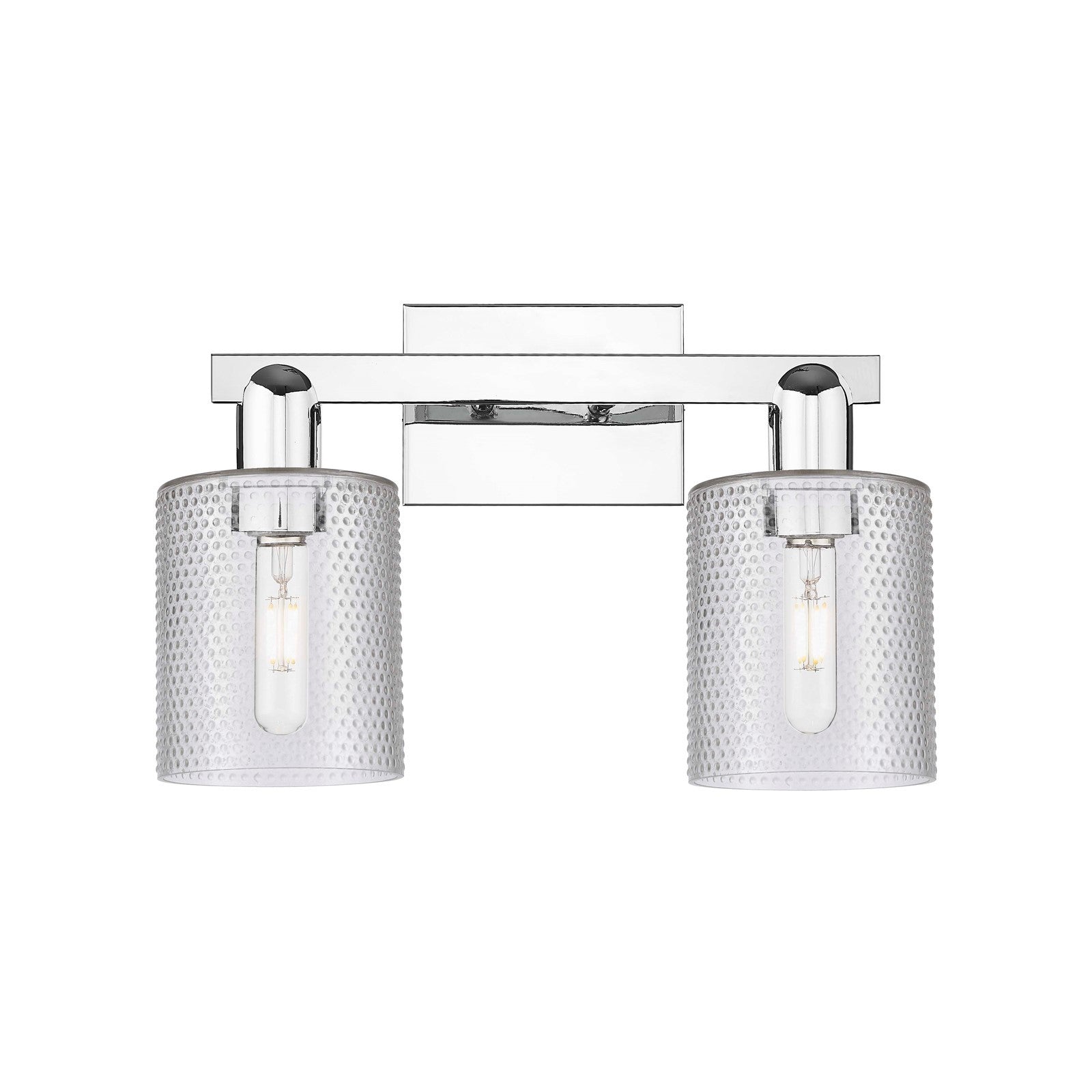 Innovations Cobbleskill 16in 2-Light Bath Vanity | Industrial Polished Chrome and Clear Glass | Bathroom Vanity Light | 16 x 10.75 | Model 716-2W-PC-G112
