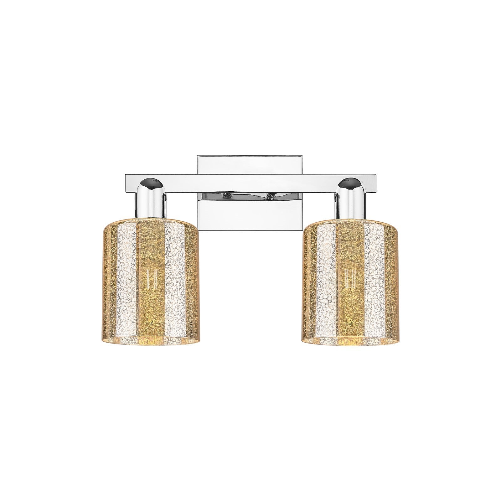 Innovations Cobbleskill 16in 2-Light Bath Vanity | Industrial Polished Chrome and Mercury Glass | Bathroom & Powder Room | 16 x | Model 716-2W-PC-G116