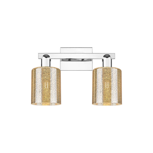 Innovations Cobbleskill 16in 2-Light Bath Vanity | Industrial Polished Chrome and Mercury Glass | Bathroom & Powder Room | 16 x | Model 716-2W-PC-G116