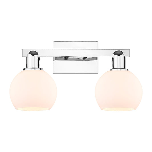 Innovations Athens 2-Light 17in Bath Vanity | Industrial Polished Chrome and Matte White Glass | Bathroom Vanity Light | 16.88 x | Model 716-2W-PC-G121-6