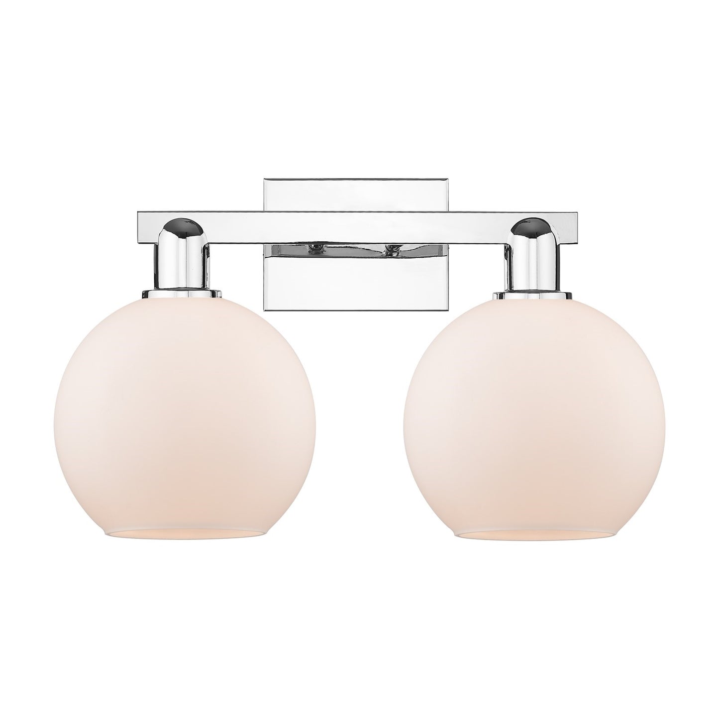 Innovations Athens 19in 2-Light Bath Vanity Light | Industrial Polished Chrome and Matte White Glass | Bathroom Vanity | 19 x | Model 716-2W-PC-G121-8