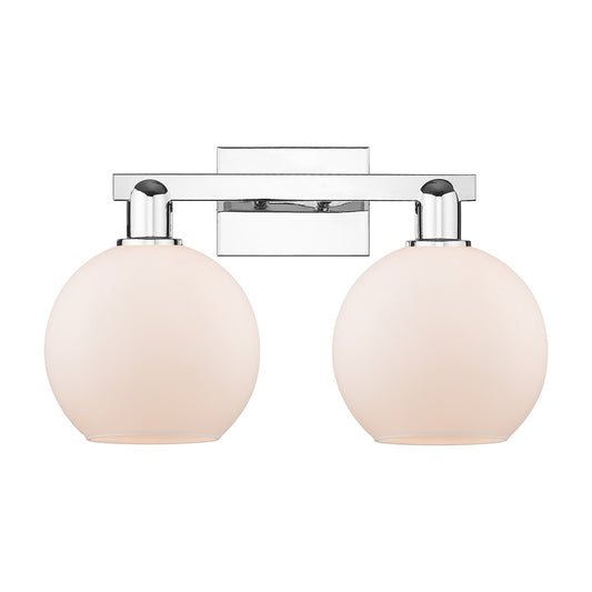 Innovations Athens 19in 2-Light Bath Vanity Light | Industrial Polished Chrome and Matte White Glass | Bathroom Vanity | 19 x | Model 716-2W-PC-G121-8