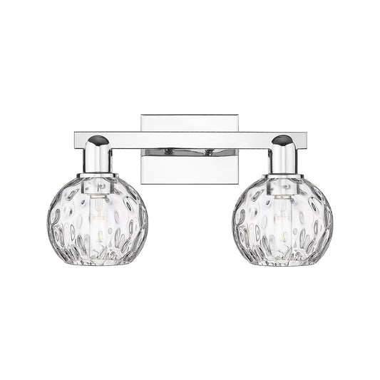Innovations Athens Water Glass 17in 2-Light Bath Vanity Light | Industrial Polished Chrome and Clear Glass | Bathroom Vanity | Model 716-2W-PC-G1215-6