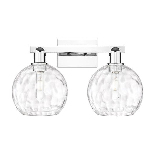 Innovations Athens Water Glass 19in 2-Light Bath Vanity Light | Industrial Polished Chrome and Clear Water Glass | Damp Rated | Model 716-2W-PC-G1215-8