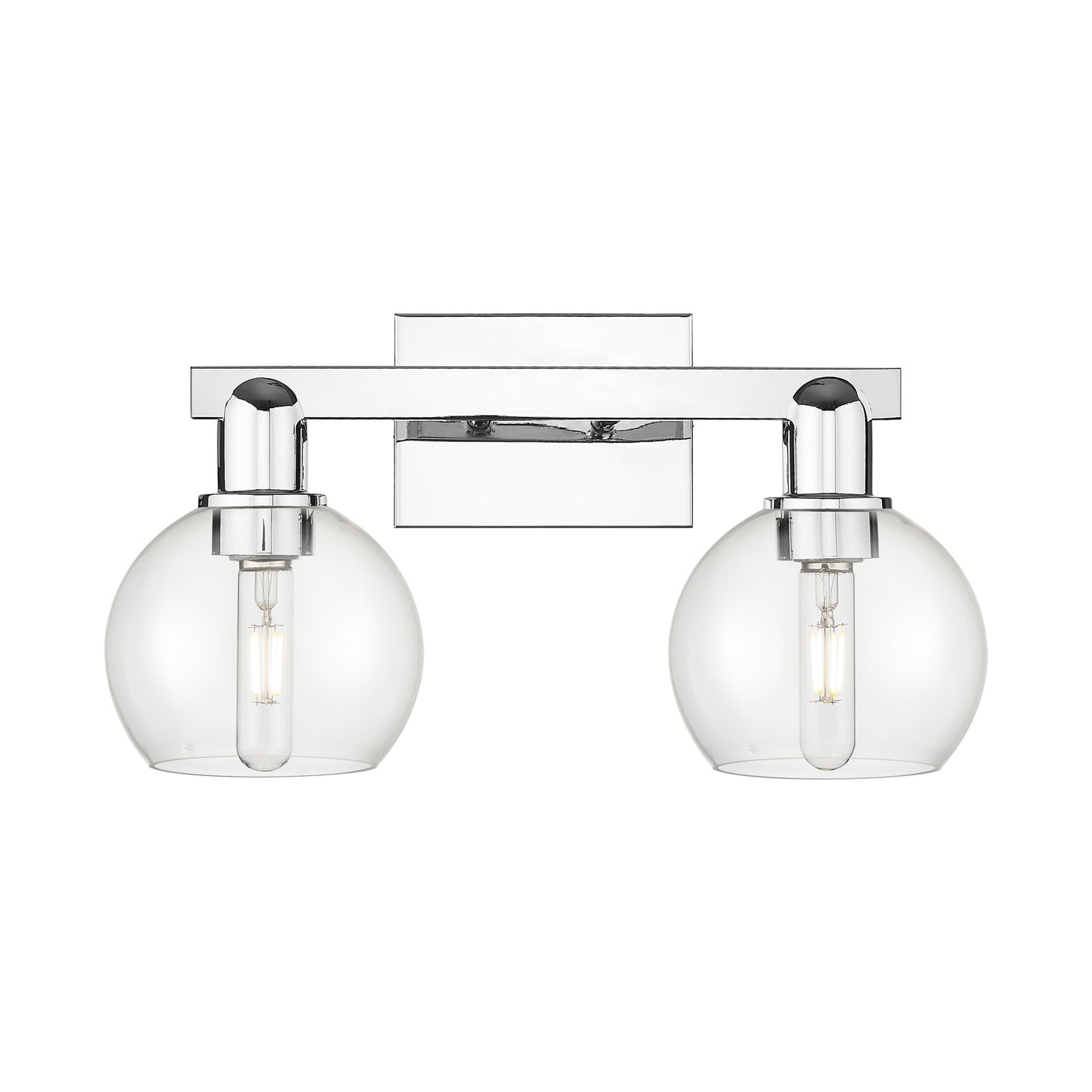 Innovations Athens 17in 2-Light Bath Vanity Light | Industrial Polished Chrome and Clear Glass | Bathroom Vanity & Powder Room | Model 716-2W-PC-G122-6