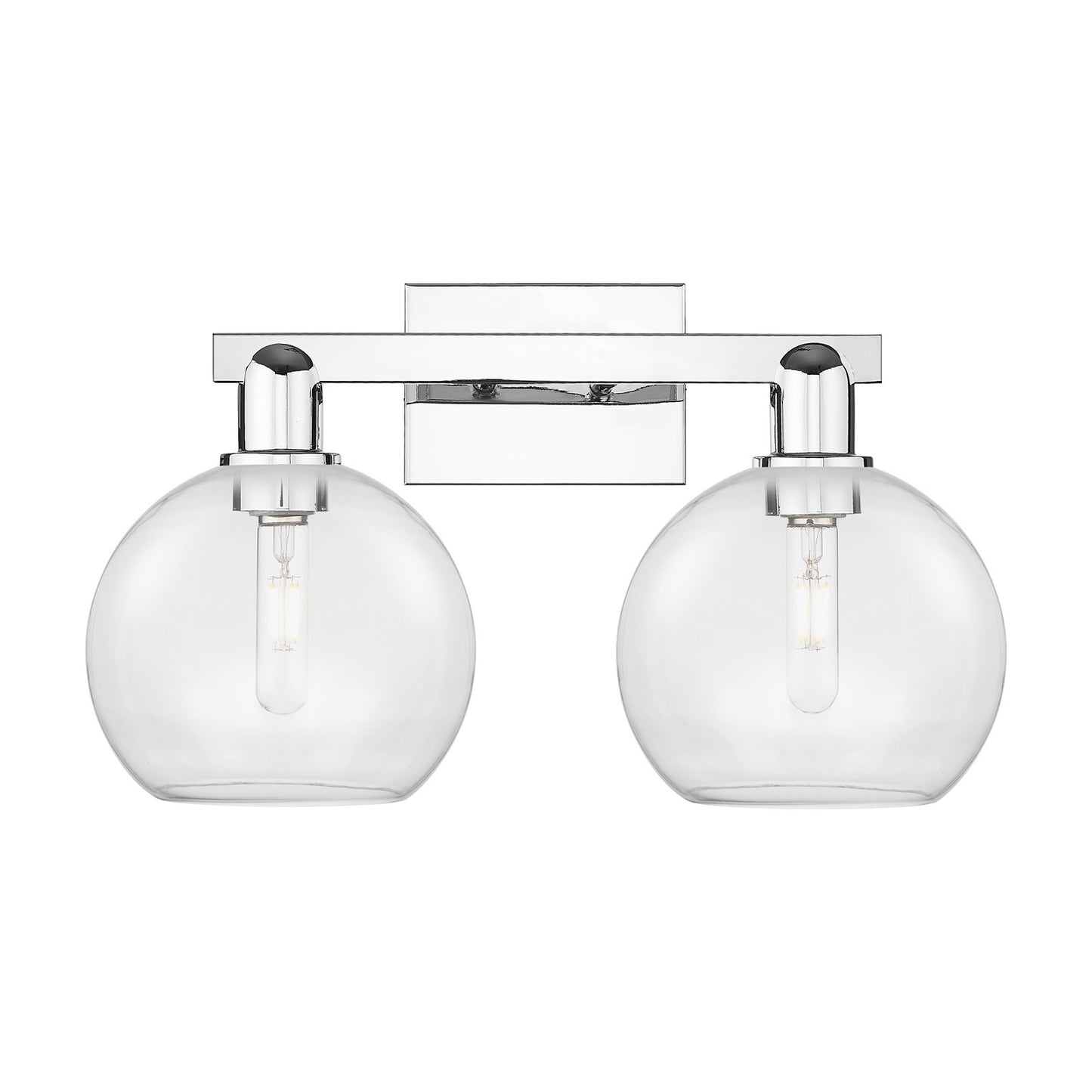 Innovations Athens 19in 2-Light Bath Vanity Light | Industrial Modern Polished Chrome and Clear Glass | Bathroom Vanity | 19 x | Model 716-2W-PC-G122-8