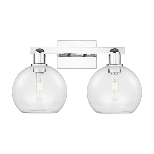 Innovations Athens 19in 2-Light Bath Vanity Light | Industrial Modern Polished Chrome and Clear Glass | Bathroom Vanity | 19 x | Model 716-2W-PC-G122-8