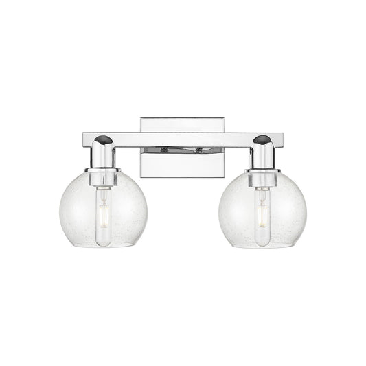 Innovations Athens 17in 2-Light Bath Vanity | Industrial Polished Chrome Steel and Seedy Glass | Bathroom Vanity & Powder Room | Model 716-2W-PC-G124-6
