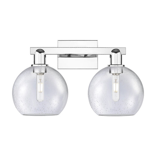 Innovations Athens 19in 2-Light Bath Vanity Light | Industrial Polished Chrome Steel and Seedy Glass | Bathroom Vanity | 19 x 8.5 | Model 716-2W-PC-G124-8