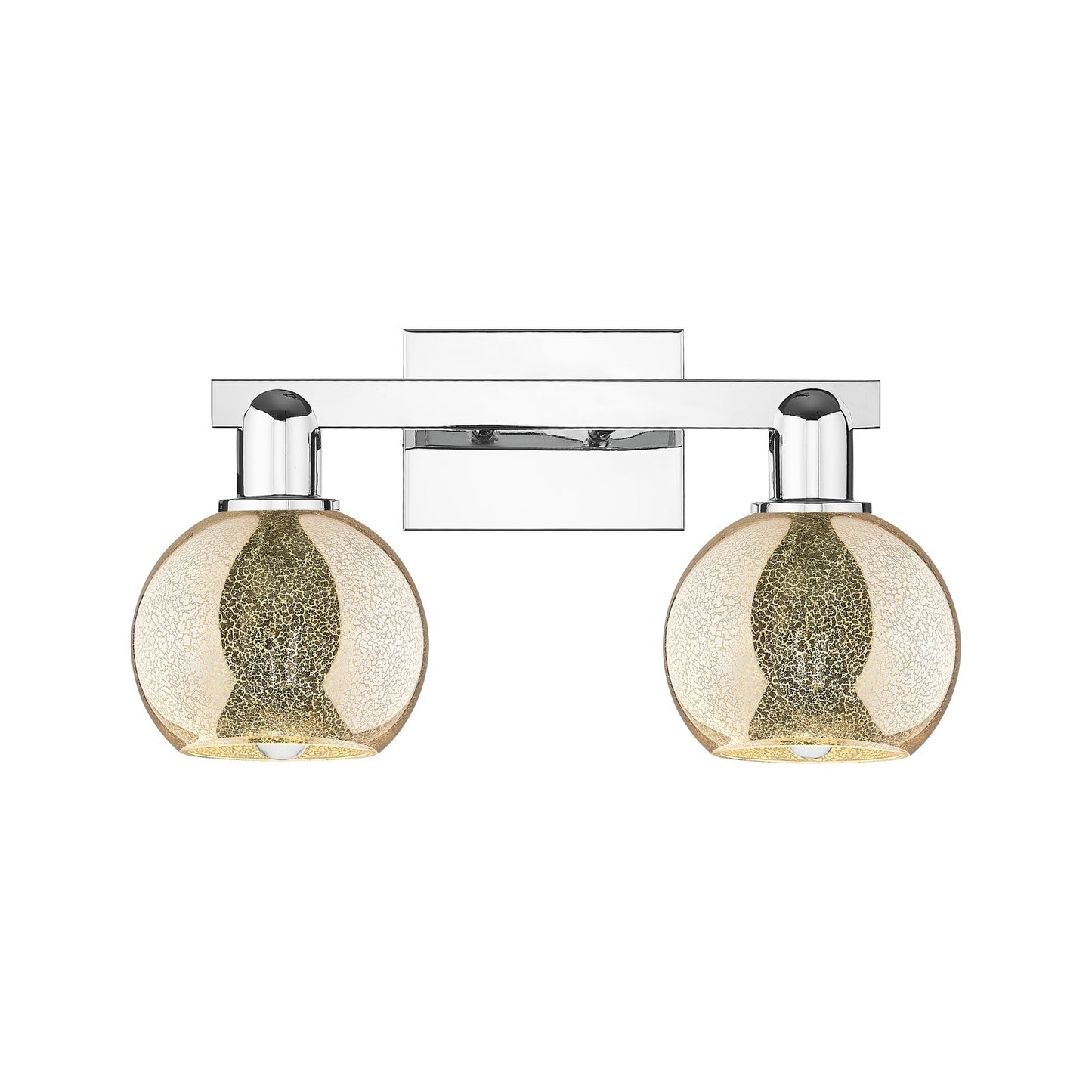 Innovations Athens 17in 2-Light Bath Vanity | Industrial Polished Chrome Steel and Mercury Glass | Bathroom Vanity Light | 16.88 | Model 716-2W-PC-G128-6