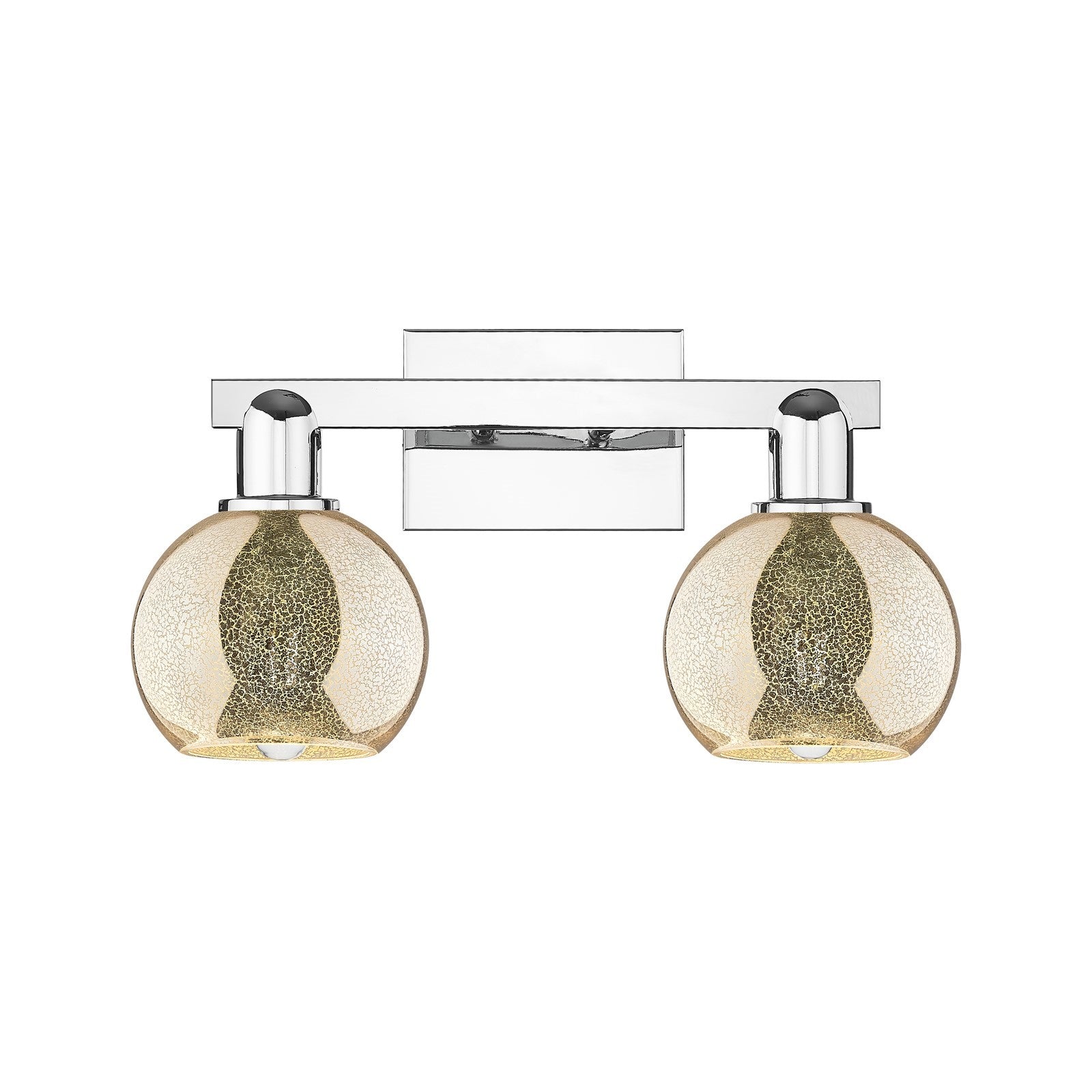 Innovations Athens 17in 2-Light Bath Vanity | Industrial Polished Chrome Steel and Mercury Glass | Bathroom Vanity Light | 16.88 | Model 716-2W-PC-G128-6