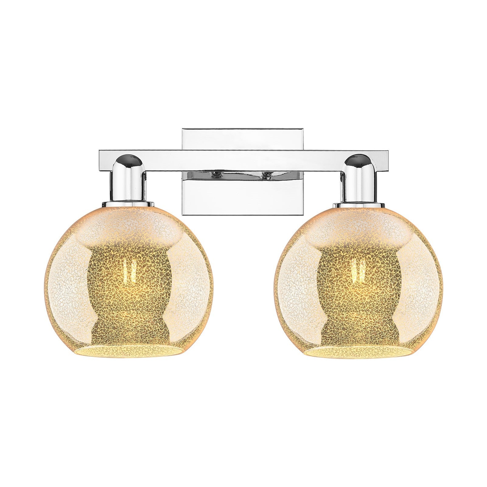 Innovations Athens 19in 2-Light Bath Vanity Light | Industrial Polished Chrome and Mercury Glass | Bathroom Vanity & Powder Room | Model 716-2W-PC-G128-8