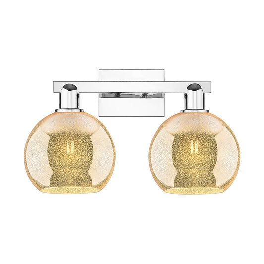 Innovations Athens 19in 2-Light Bath Vanity Light | Industrial Polished Chrome and Mercury Glass | Bathroom Vanity & Powder Room | Model 716-2W-PC-G128-8