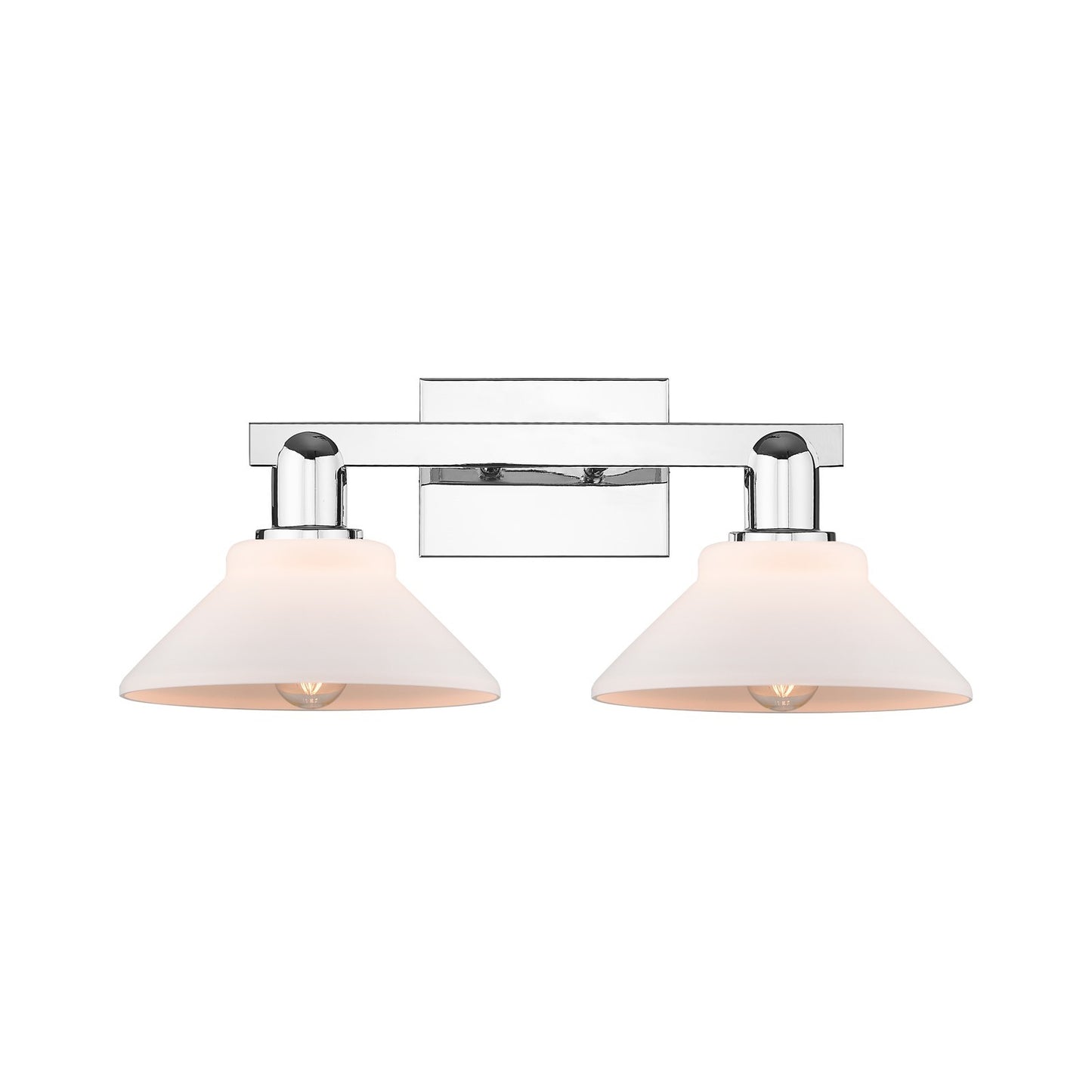Innovations Orwell 19in 2-Light Bath Vanity Light | Industrial Polished Chrome and Matte White Glass | Bathroom Vanity | 19.38 x | Model 716-2W-PC-G131