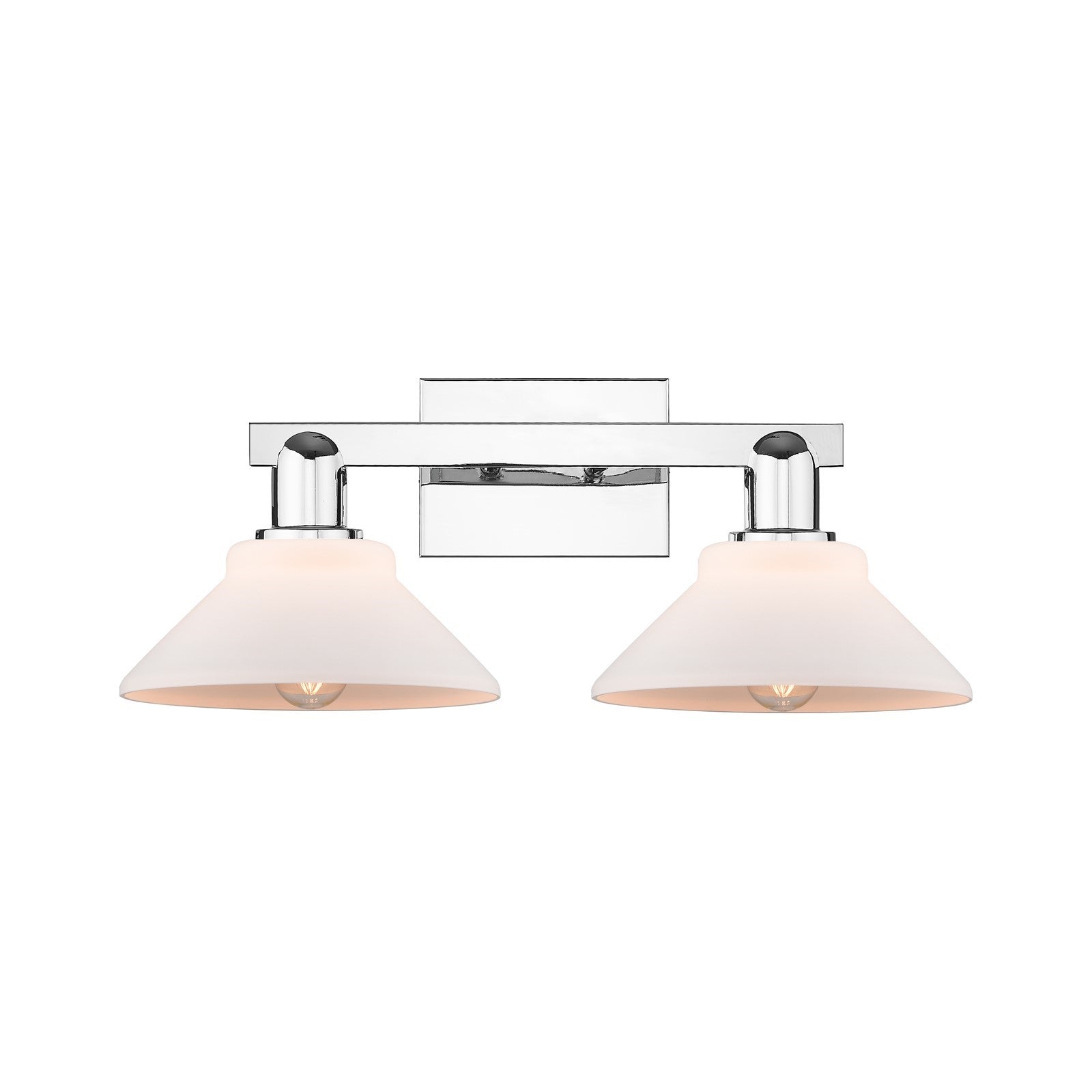 Innovations Orwell 19in 2-Light Bath Vanity Light | Industrial Polished Chrome and Matte White Glass | Bathroom Vanity | 19.38 x | Model 716-2W-PC-G131