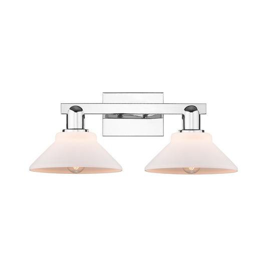 Innovations Orwell 19in 2-Light Bath Vanity Light | Industrial Polished Chrome and Matte White Glass | Bathroom Vanity | 19.38 x | Model 716-2W-PC-G131