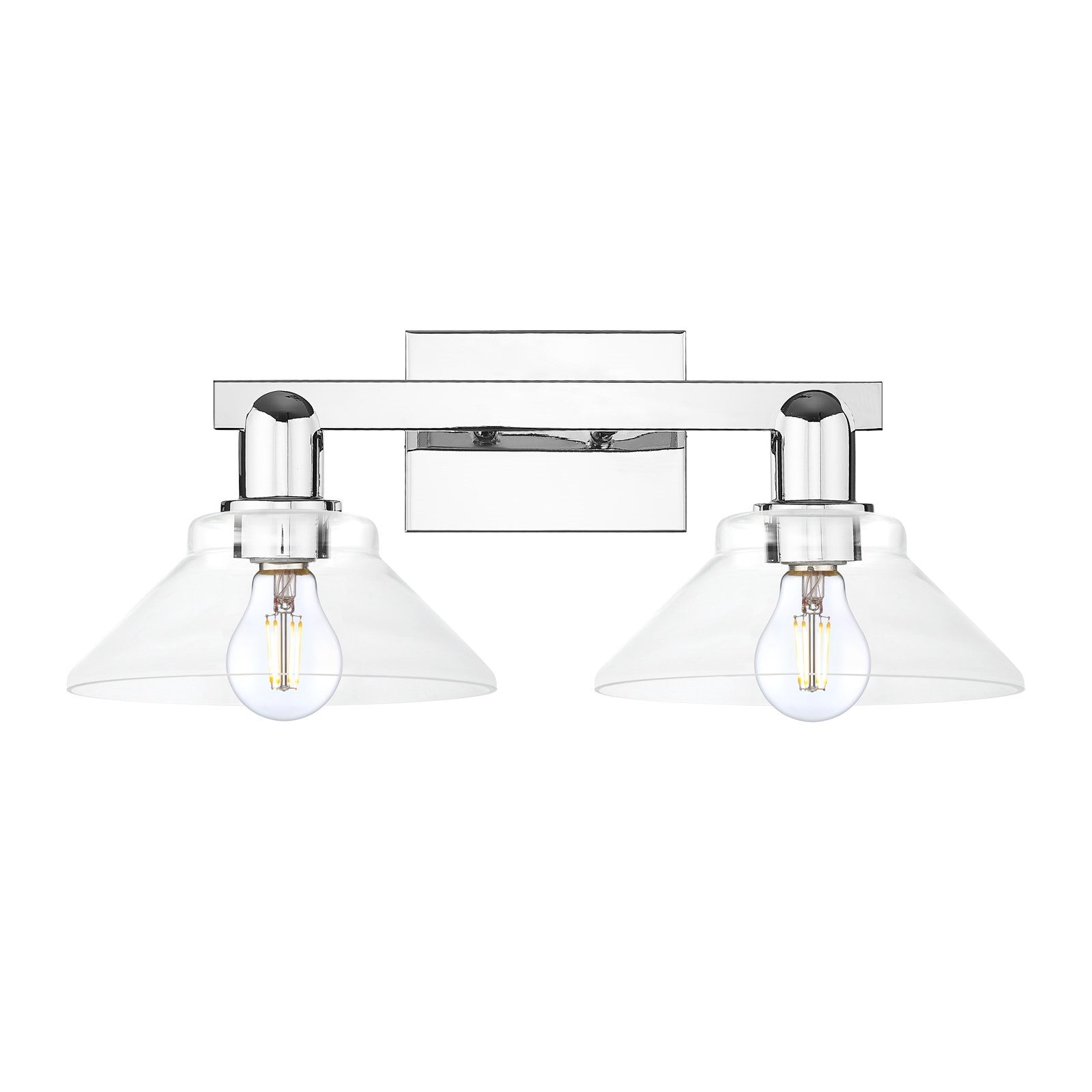 Innovations Orwell 19in 2-Light Bath Vanity Light | Industrial Polished Chrome and Clear Glass | Bathroom Vanity | 19.38 x 8.75 in | Model 716-2W-PC-G132