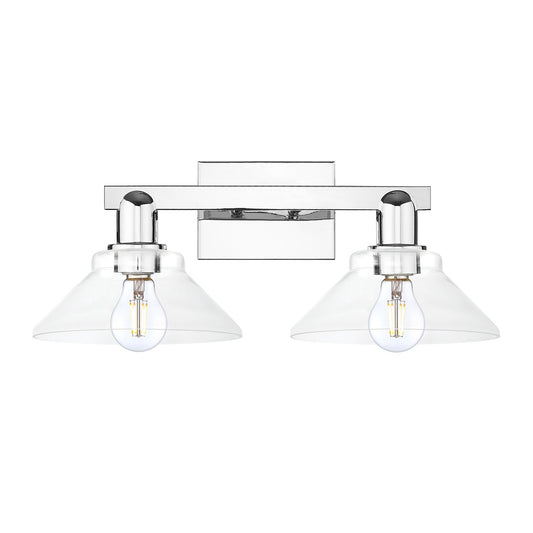 Innovations Orwell 19in 2-Light Bath Vanity Light | Industrial Polished Chrome and Clear Glass | Bathroom Vanity | 19.38 x 8.75 in | Model 716-2W-PC-G132