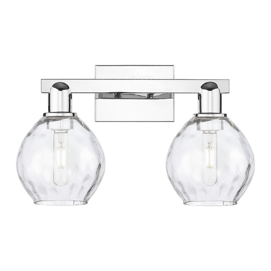 Innovations Waverly 17in 2-Light Bath Vanity Light | Industrial Modern Polished Chrome and Clear Glass | Entryway & Bathroom Vanity | Model 716-2W-PC-G362