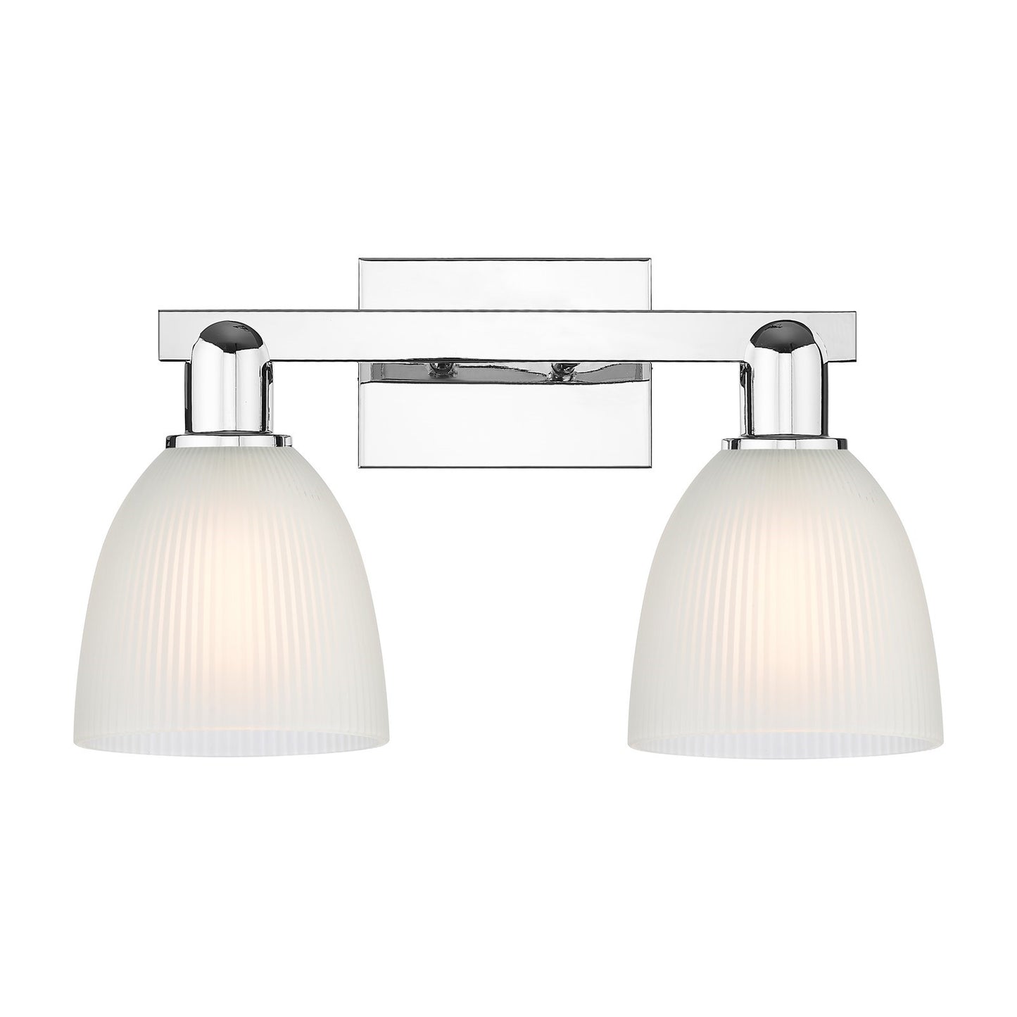 Innovations Castile 17in 2-Light Bath Vanity Light | Industrial Polished Chrome Steel and White Glass | Bathroom Vanity & Hallway | Model 716-2W-PC-G381