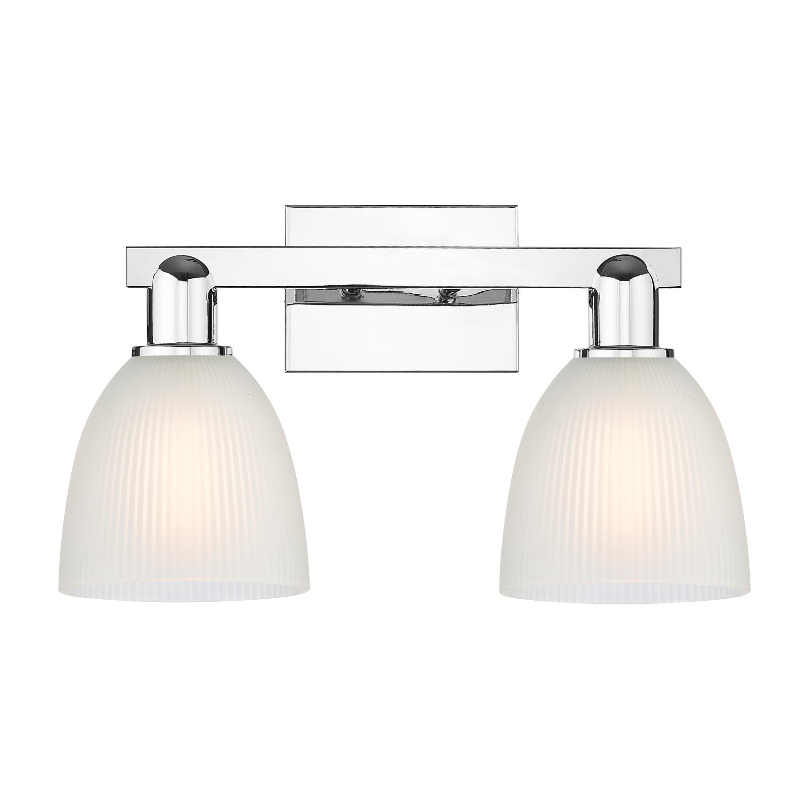 Innovations Castile 17in 2-Light Bath Vanity Light | Industrial Polished Chrome Steel and White Glass | Bathroom Vanity & Hallway | Model 716-2W-PC-G381