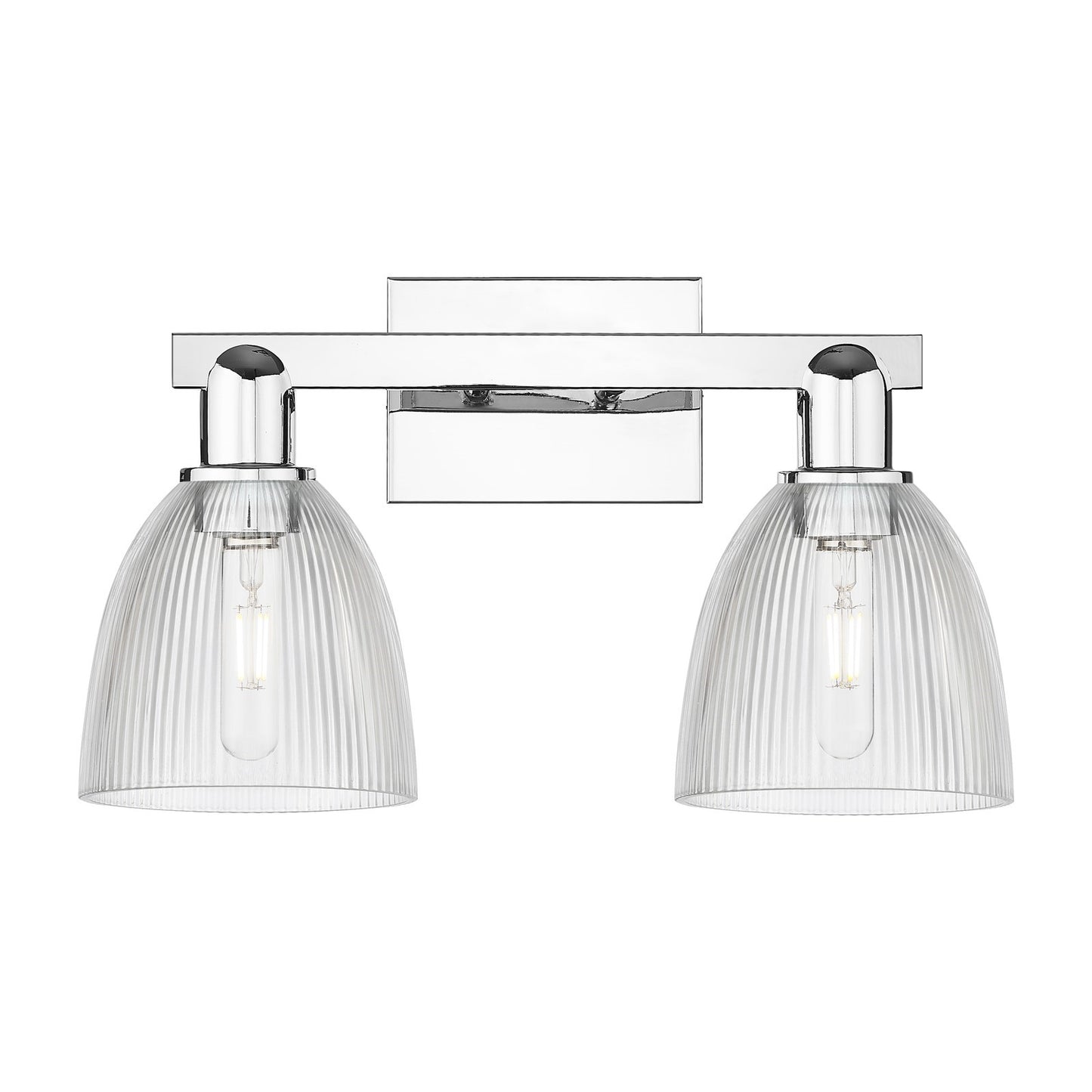 Innovations Castile 17in 2-Light Bath Vanity Light | Industrial Polished Chrome and Clear Glass | Bathroom Vanity | 17 x 10.75 x | Model 716-2W-PC-G382