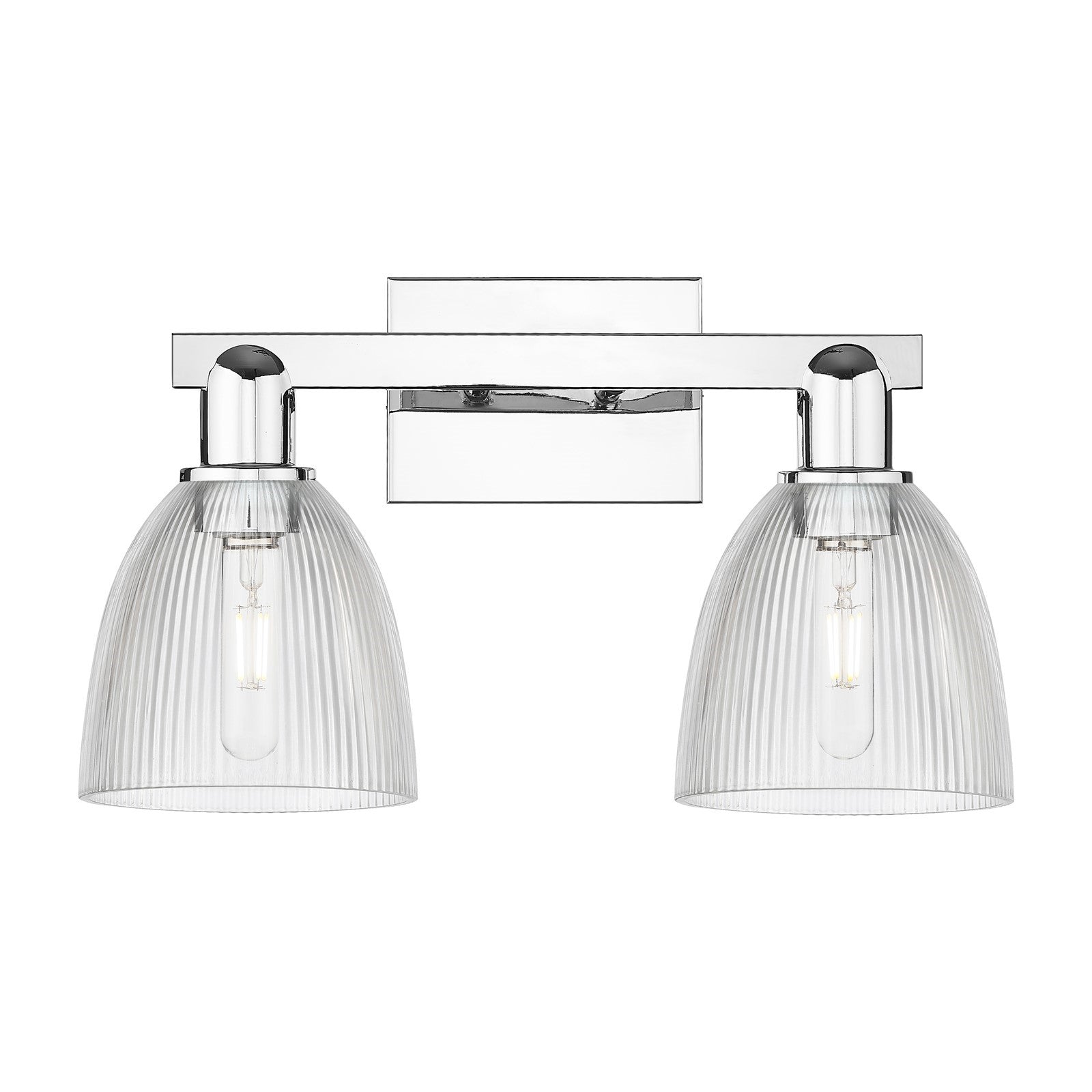 Innovations Castile 17in 2-Light Bath Vanity Light | Industrial Polished Chrome and Clear Glass | Bathroom Vanity | 17 x 10.75 x | Model 716-2W-PC-G382