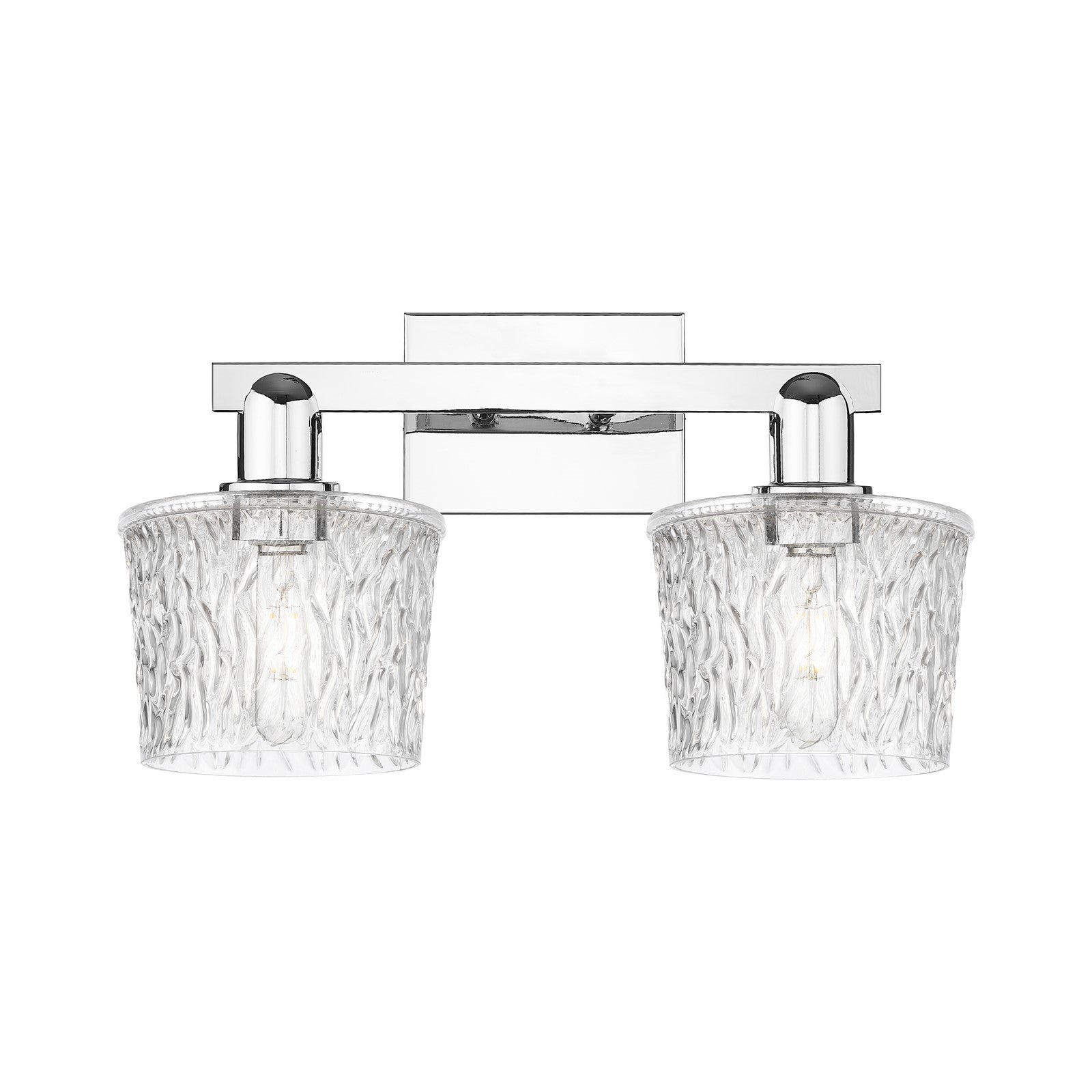 Innovations Niagara 18in 2-Light Bath Vanity Light | Polished Chrome Steel and Clear Textured Glass | Bathroom Vanity & Powder Room | Model 716-2W-PC-G402
