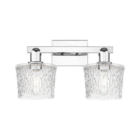 Innovations Niagara 18in 2-Light Bath Vanity Light | Polished Chrome Steel and Clear Textured Glass | Bathroom Vanity & Powder Room | Model 716-2W-PC-G402