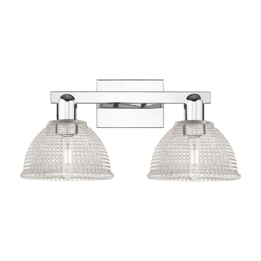 Innovations Arietta 19in 2-Light Bath Vanity Light | Industrial Polished Chrome Steel and Clear Glass | Bathroom Vanity & Powder | Model 716-2W-PC-G422