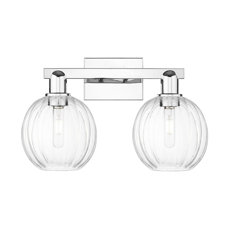 Innovations Preston 2Lt 16" Globe Bath Light, Chrome/Clear - 716-2W-PC-G458-7CL