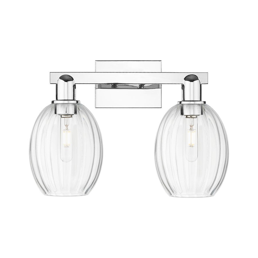 Innovations Preston 2Lt 16" Bell Bath Light, Chrome/Clear - 716-2W-PC-G459-6CL