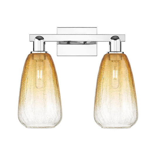 Innovations Brookhaven Almond 17in 2-Light Bath Vanity Light | Industrial Polished Chrome and Amber Glass | Bathroom Vanity | Model 716-2W-PC-G480-6AM