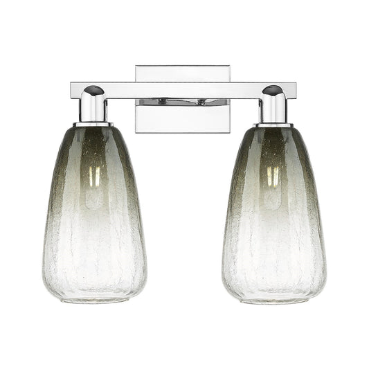 Innovations Brookhaven Almond 17in 2-Light Bath Vanity Light | Industrial Polished Chrome and Slate Glass | Bathroom Vanity | Model 716-2W-PC-G480-6SL