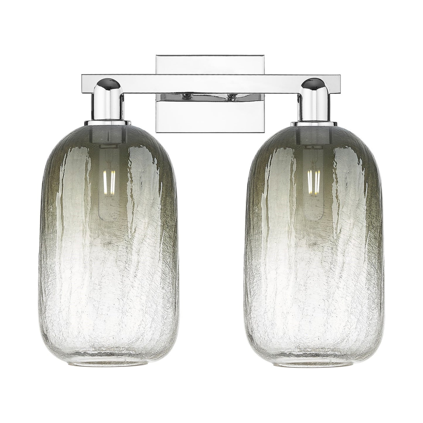 Innovations Brookhaven Cloche 18in 2-Light Bath Vanity Light | Industrial Polished Chrome and Slate Glass | Bathroom Vanity | Model 716-2W-PC-G482-7SL