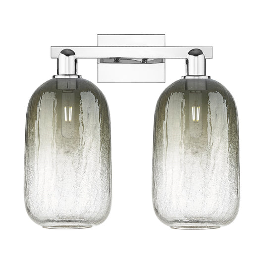 Innovations Brookhaven Cloche 18in 2-Light Bath Vanity Light | Industrial Polished Chrome and Slate Glass | Bathroom Vanity | Model 716-2W-PC-G482-7SL