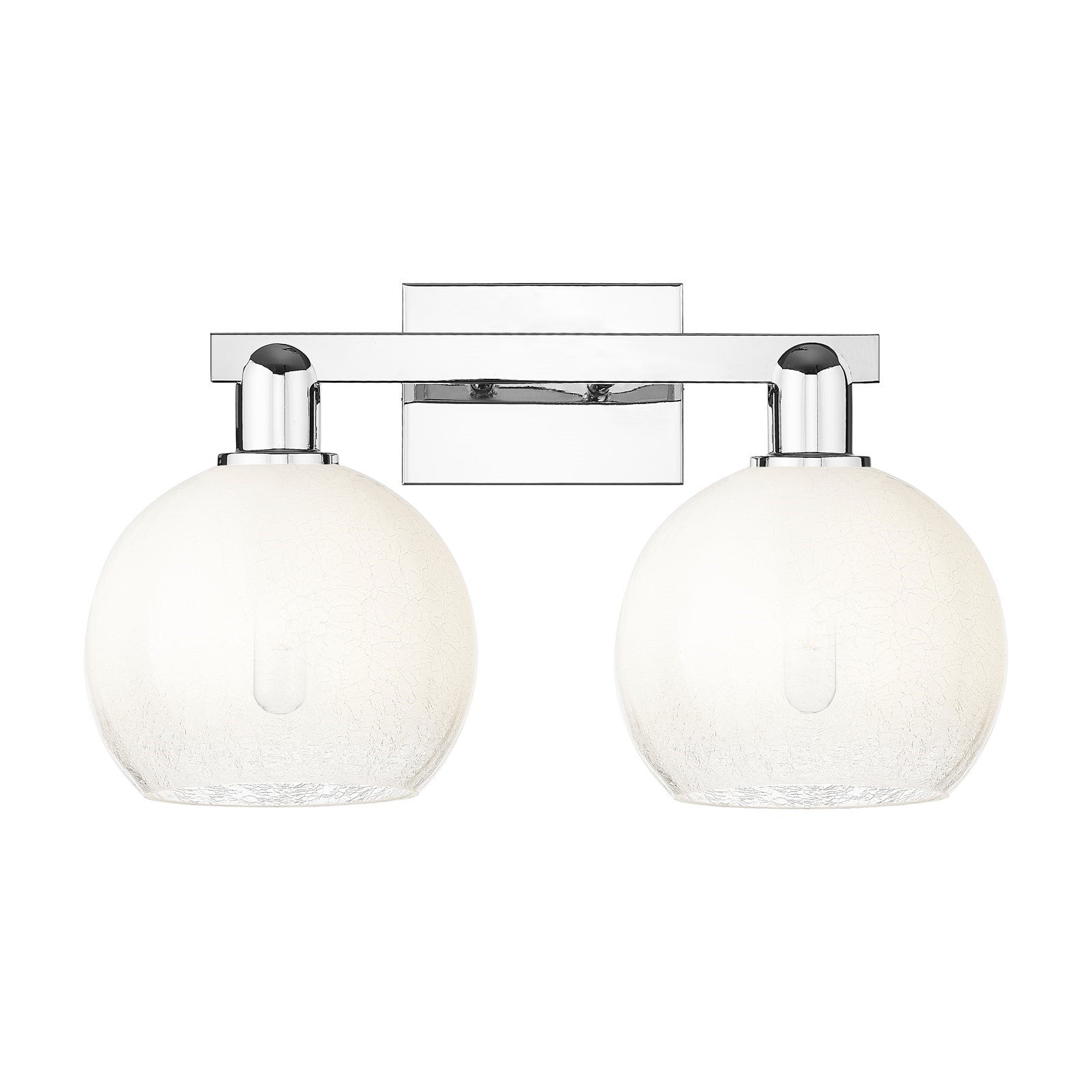 Innovations Brookhaven Globe 19in 2-Light Bath Vanity Light | Industrial Polished Chrome and Opal Glass | Bathroom Vanity | 19 | Model 716-2W-PC-G483-8OP