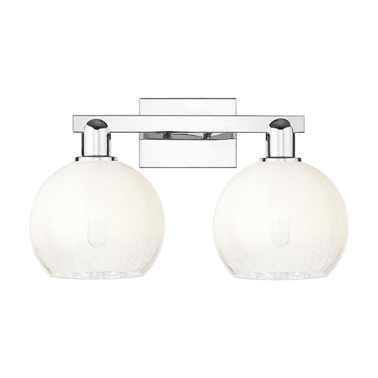 Innovations Brookhaven Globe 19in 2-Light Bath Vanity Light | Industrial Polished Chrome and Opal Glass | Bathroom Vanity | 19 | Model 716-2W-PC-G483-8OP