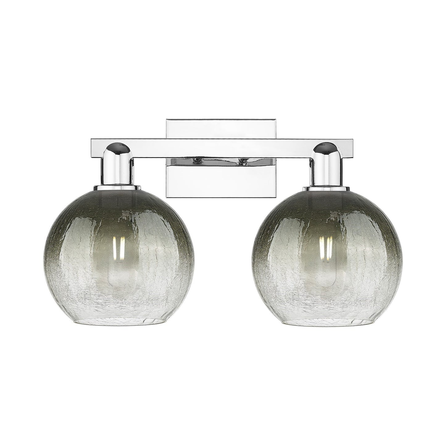 Innovations Brookhaven Globe 18.88in 2-Light Bath Vanity Light | Industrial Polished Chrome and Slate Glass | Bathroom Vanity & | Model 716-2W-PC-G483-8SL